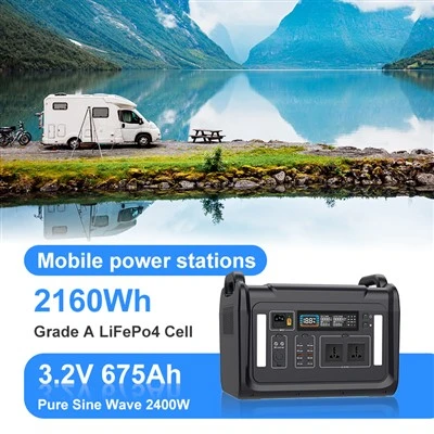 Stáisiún Cumhachta Gréine Éigeandála Allamuigh 2400W Battery Litiam Iniompartha 2160Wh
