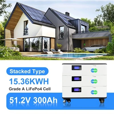 Stóráil Fuinnimh Cónaithe 15KWH Ceallraí Cruachta Gréine 51.2V 300Ah Timthriall Fada Saoil